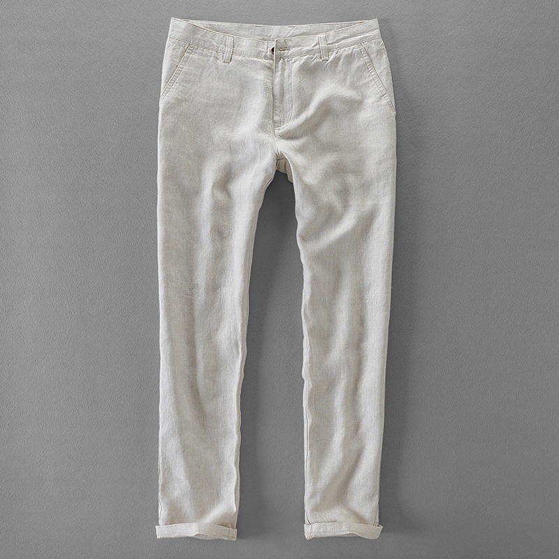Men'S Fashion Linen Pants - ออกแบบใหม่ผ้าลินินแฟชั่นแบรนด์กางเกงผู้ชายกางเกงสบายๆธุรกิจ Pantalon Hombre Pantalones 30-40 ขนาด