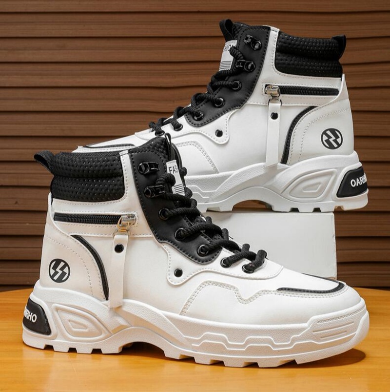 Fashion Men'S Boots - รองเท้าบูทผู้ชายฤดูใบไม้ผลิและฤดูใบไม้ร่วงใหม่รองเท้าบูทพื้นนุ่มกันลื่นแฟชั่นรองเท้าบูทกลางแจ้งแบบหุ้มข้อสูงรองเท้าบูททำงานที่สวมใส่สบายสำหรับวัยรุ่น