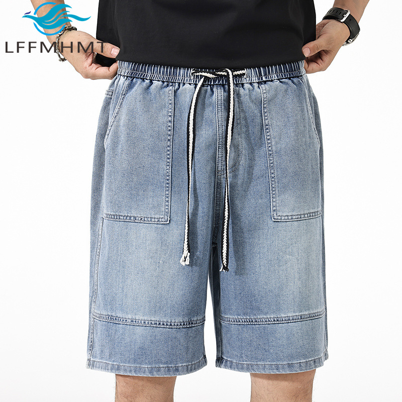 Men'S Fashion Linen Pants - คุณภาพดีฤดูร้อนแฟชั่นกางเกงขาสั้นสินค้าผู้ชายฤดูร้อนแฟชั่นเอวยางยืด Multi-Pocket S-5XL ขนาดใหญ่ Patchwork กางเกงยีนส์กางเกงขาสั้น