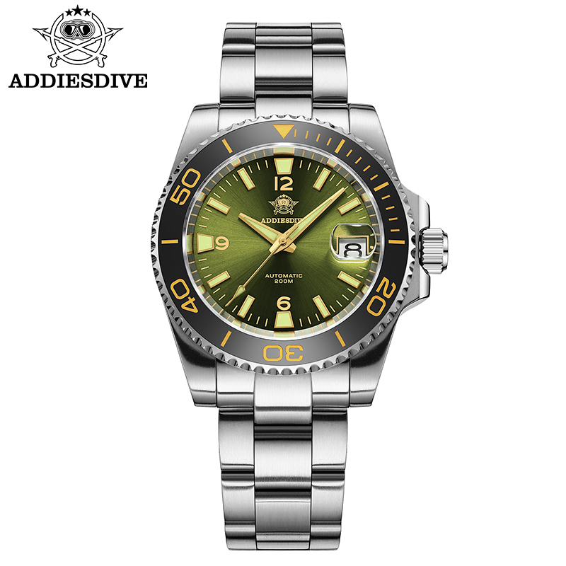 Mens Fashion Watch - ADDIESDIVE ใหม่ดําน้ําของขวัญนาฬิกาผู้ชาย 8215 อัตโนมัติ Sapphire AR