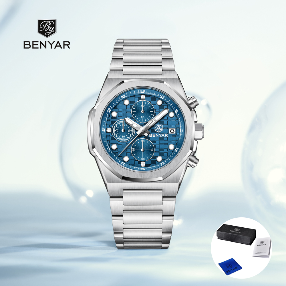 Mens Fashion Watch - นาฬิกาข้อมือผู้ชาย BENYAR รุ่นใหม่ปี 2025 นาฬิกาควอตซ์สุดหรู นาฬิกาโครโนกราฟสำหรับผู้ชาย