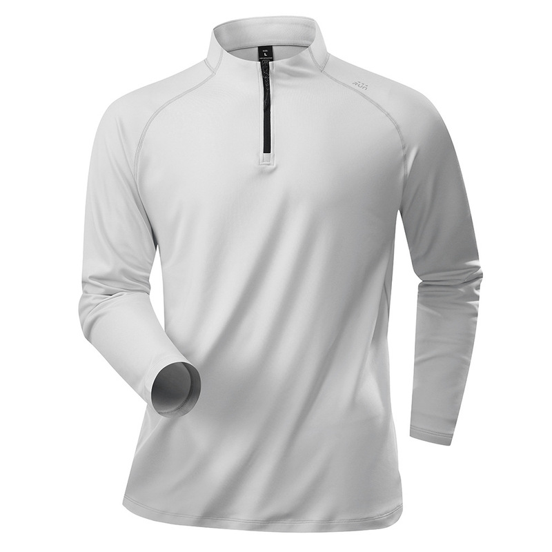 Mens Fashion Quarter Zip - เสื้อยืดกีฬาผู้ชาย QICHE ซับในขนแกะ คอตั้ง ซิปครึ่งตัว แขนยาว