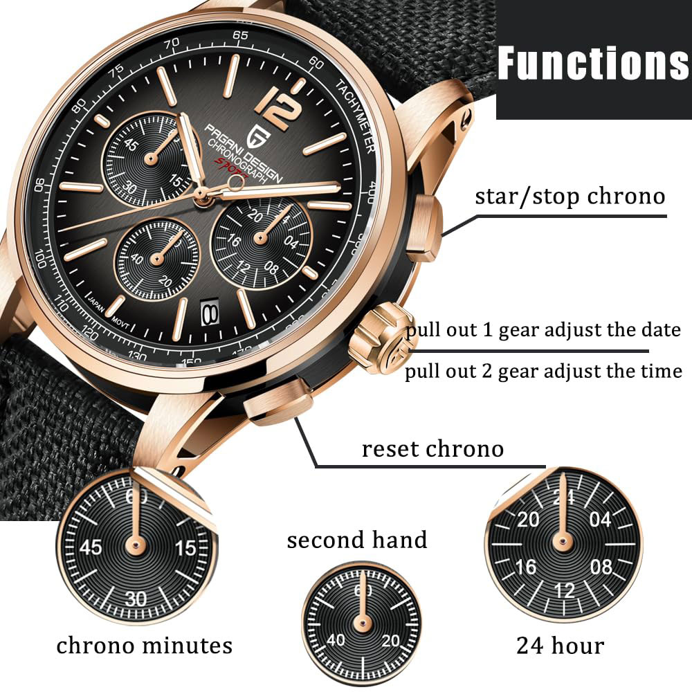 Mens Fashion Watch - นาฬิกาข้อมือผู้ชาย PAGANI DESIGN รุ่นใหม่ ขนาด 41