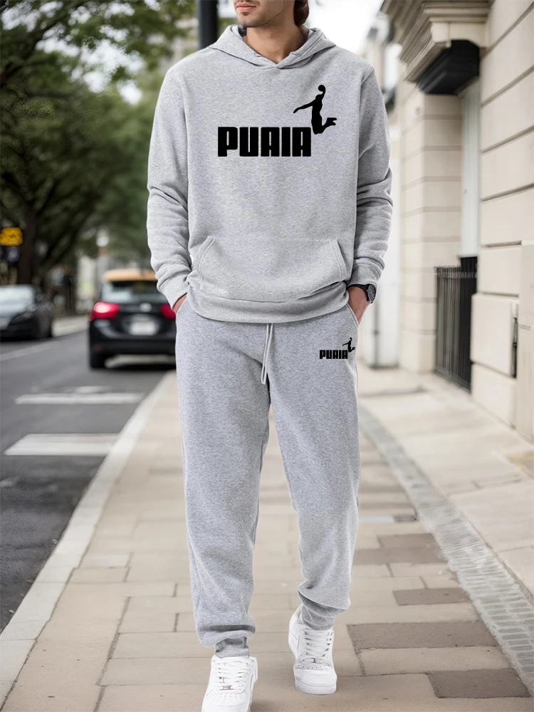 Mens Fashion Casual Outfits - ชุดเซ็ตผู้ชาย/เสื้อฮู้ด/กางเกงขายาว ฤดูใบไม้ร่วง-ฤดูหนาว 2026 ชุดลำลองสปอร์ต เสื้อฮู้ดแบบสวมหัวและกางเกงขายาว แฟชั่นแนวสตรีท