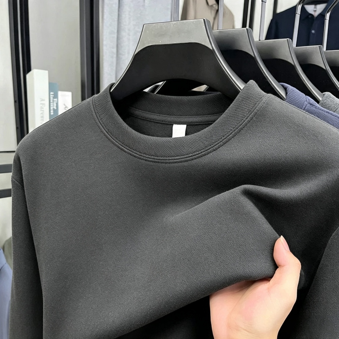 Men'S Spring Fashion - เสื้อยืดคอกลมแขนยาวผู้ชายแบรนด์หรูผ้าฝ้ายเนื้อนุ่ม แฟชั่นฤดูใบไม้ร่วง ปักลาย สไตล์เกาหลี ทรงหลวม เสื้อสเวตเตอร์ลำลอง