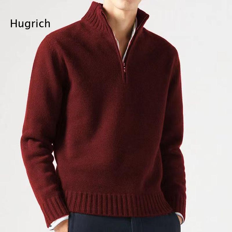 Mens Fashion Quarter Zip - เสื้อสเวตเตอร์ผู้ชายแฟชั่น คอเต่าแบบซิป 1/4 แขนยาว สไตล์มินิมอล สำหรับสุภาพบุรุษ