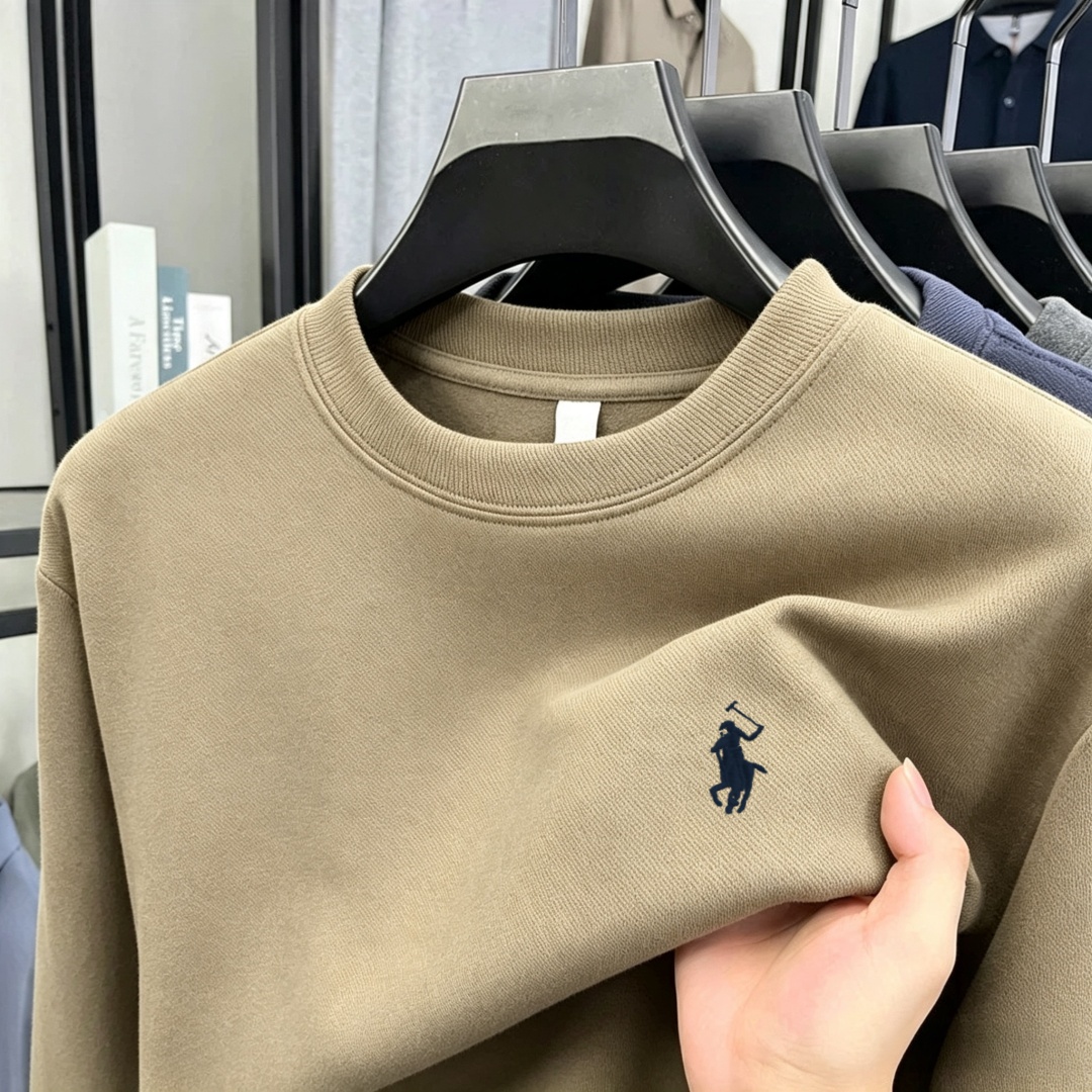 Men'S Spring Fashion - เสื้อยืดคอกลมแขนยาวผู้ชายแบรนด์หรูผ้าฝ้ายเนื้อนุ่ม แฟชั่นฤดูใบไม้ร่วง ปักลาย สไตล์เกาหลี ทรงหลวม เสื้อสเวตเตอร์ลำลอง
