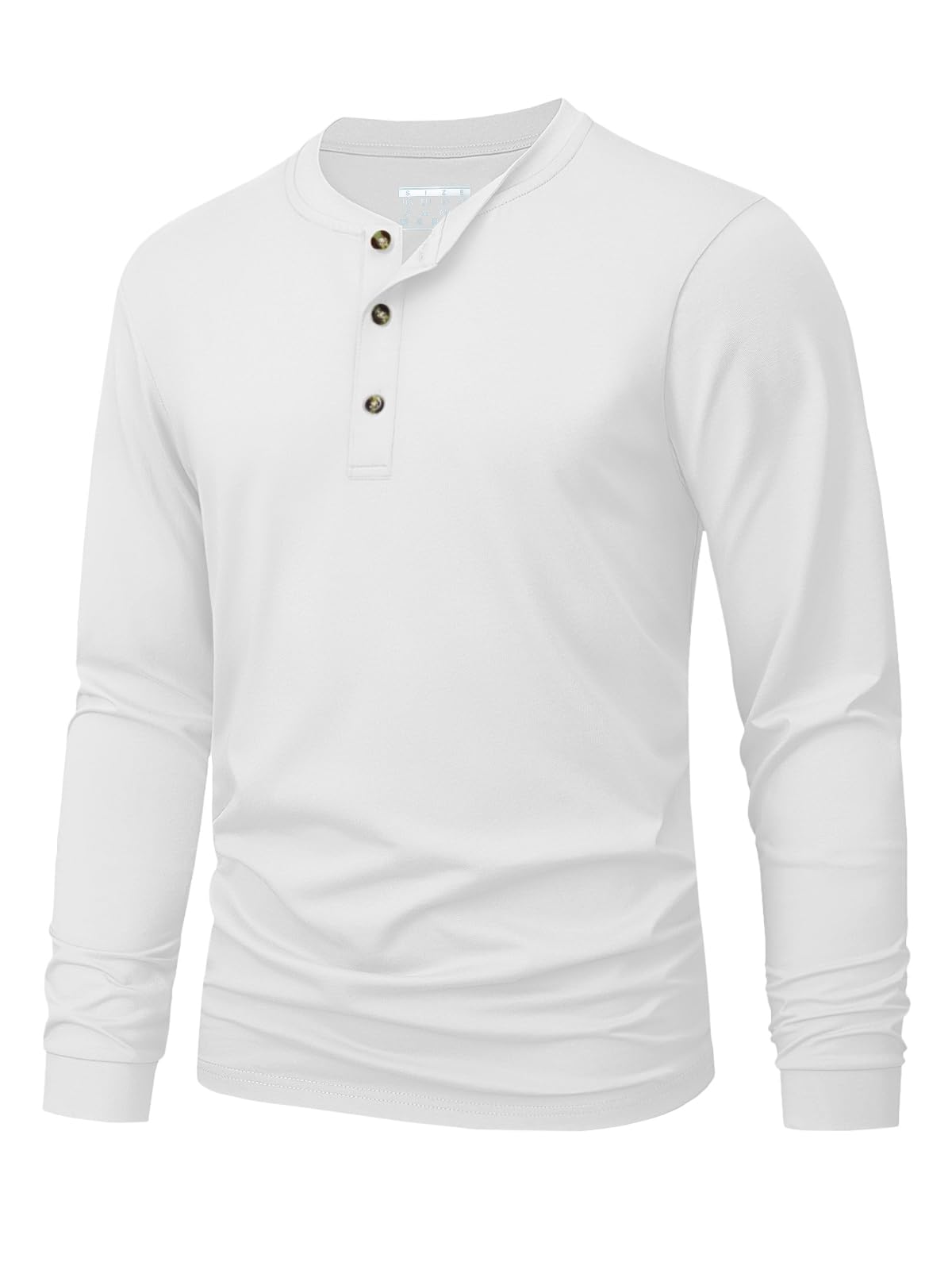 Men'S Spring Fashion - เสื้อยืดเฮนลีย์ผู้ชาย สีพื้นเรียบง่าย พิมพ์ลาย แขนยาว แฟชั่นอเนกประสงค์ ทรงหลวม