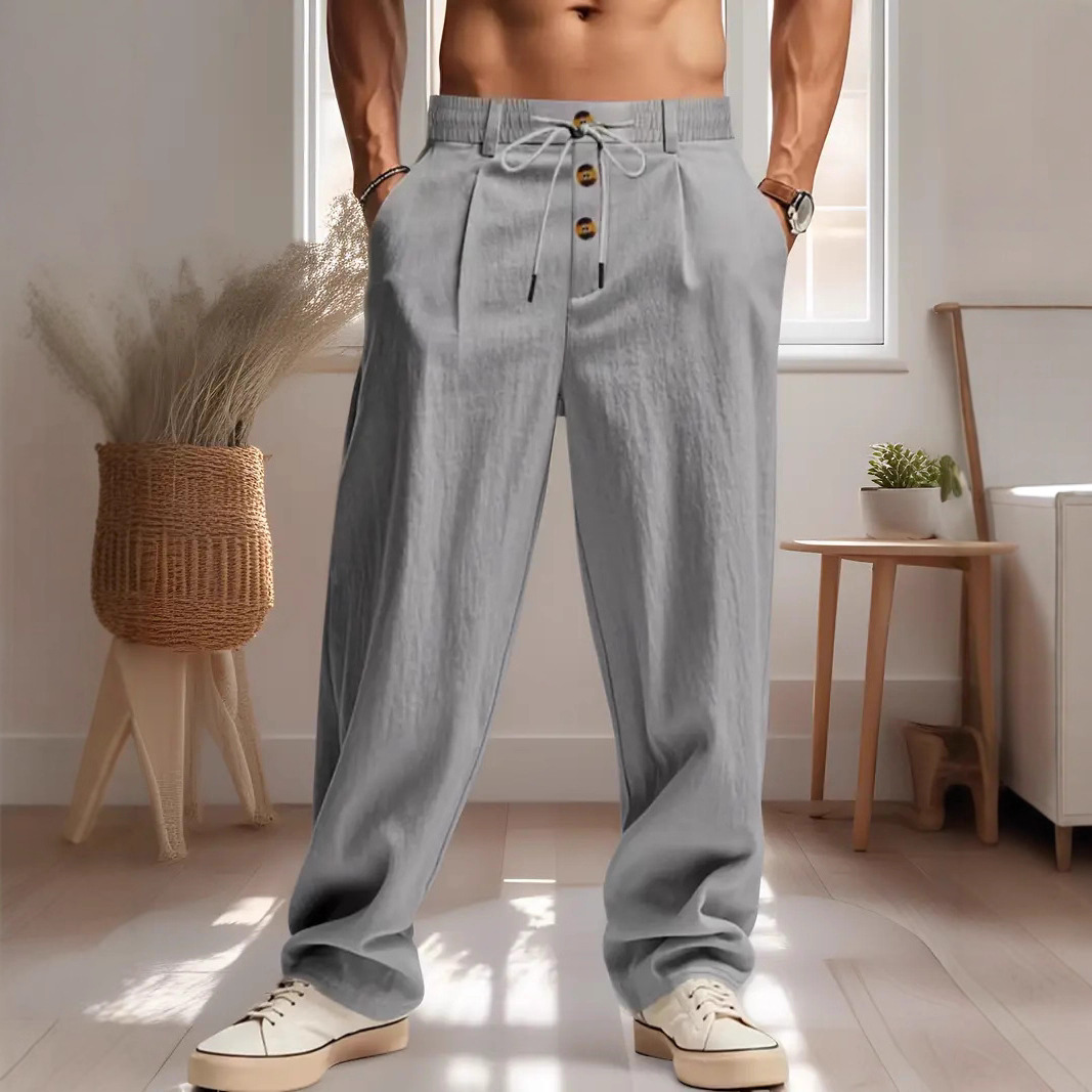 กางเกงลำลองผ้าฝ้ายและผ้าลินินส - Men'S Fashion Linen Pants บทวิจารณ์และราคา
