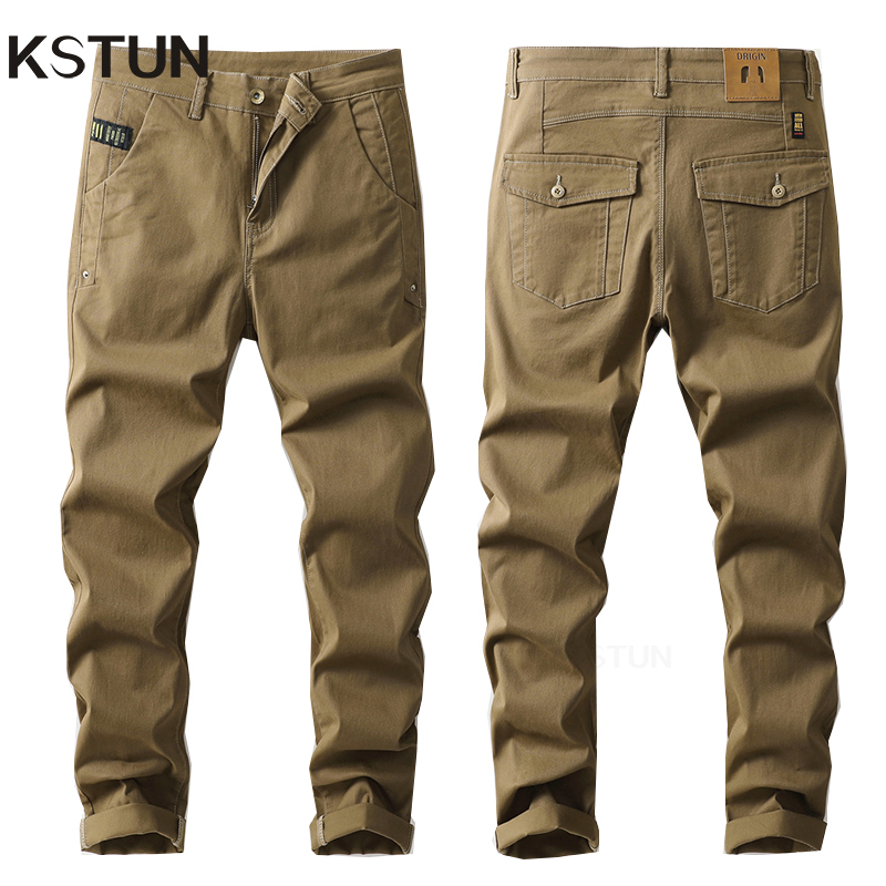 KSTUN Mens Casual กางเกง Slim  - Men'S Fashion Khaki Pants บทวิจารณ์และราคา