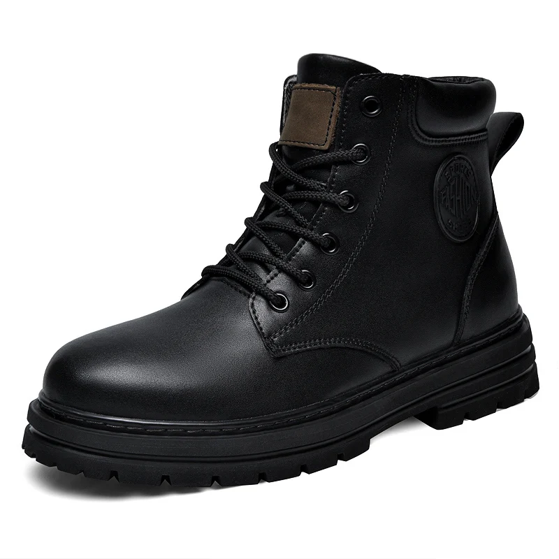 รองเท้าบูทหนังสีดำไซส์ใหญ่ 49  - Fashion Men'S Boots บทวิจารณ์และราคา