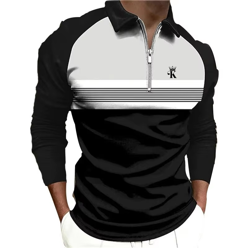 เสื้อโปโลผู้ชาย ซิปโปโล เสื้อโ - Mens Fashion Quarter Zip บทวิจารณ์และราคา