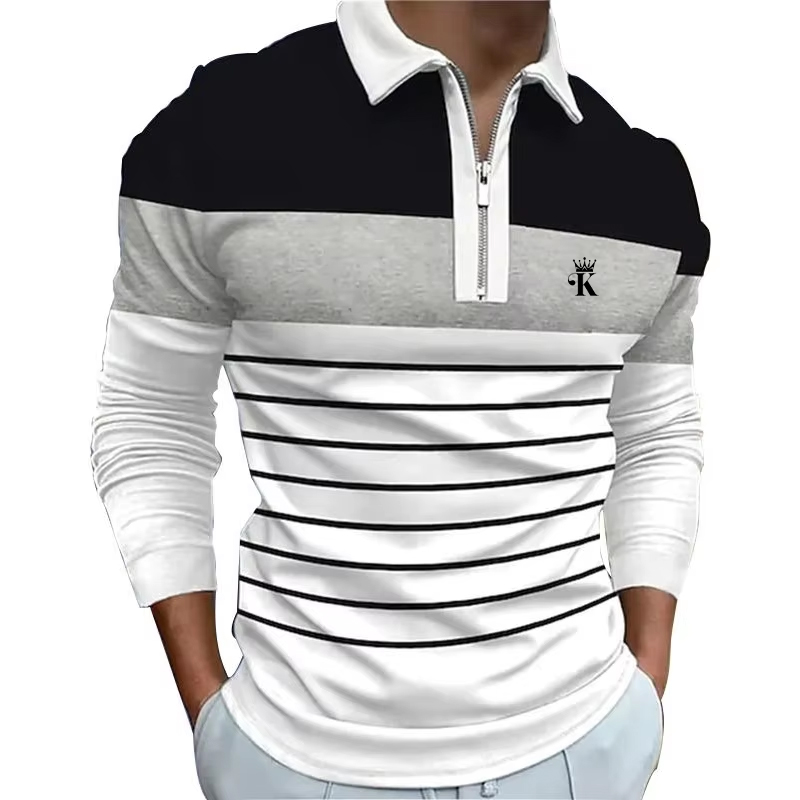 เสื้อโปโลผู้ชาย ซิปโปโล เสื้อโ - Mens Fashion Quarter Zip บทวิจารณ์และราคา