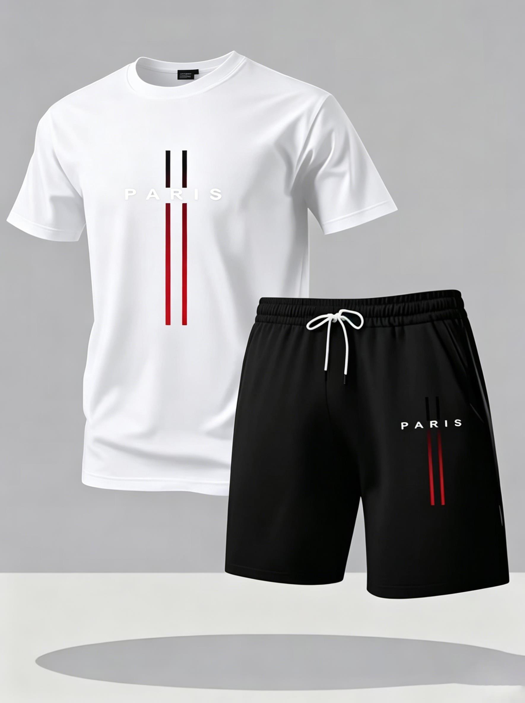 ชุดกีฬาผู้ชายแบบแห้งเร็ว 2 ชิ้ - Paris Men'S Fashion บทวิจารณ์และราคา