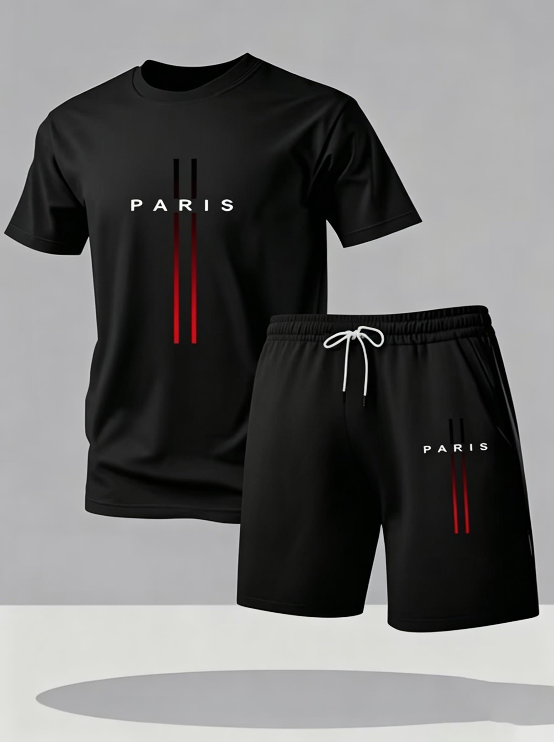 ชุดกีฬาผู้ชายแบบแห้งเร็ว 2 ชิ้ - Paris Men'S Fashion บทวิจารณ์และราคา