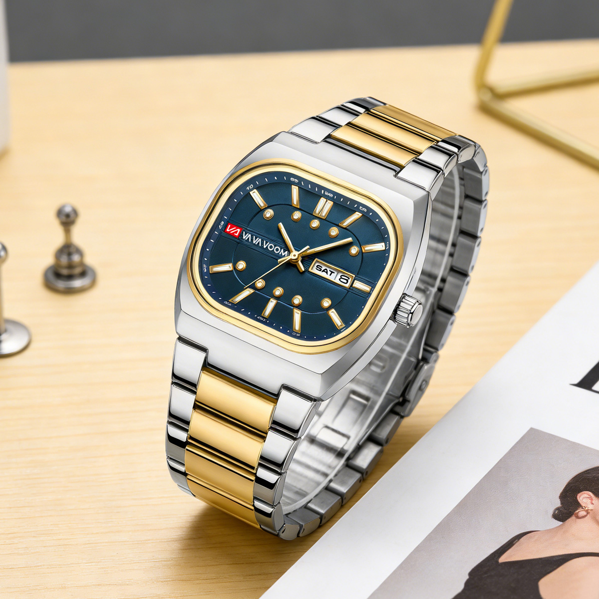 นาฬิกาควอตซ์ดีไซน์ใหม่ทรงเหลี่ - Mens Fashion Watch บทวิจารณ์และราคา