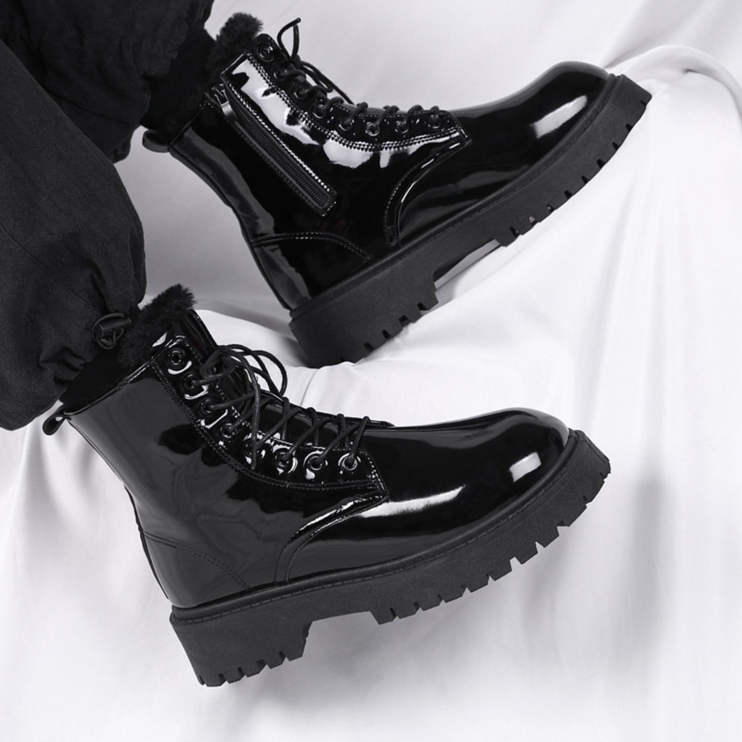 รองเท้าบูทหุ้มข้อบุขนหนานุ่มสำ - Fashion Men'S Boots บทวิจารณ์และราคา