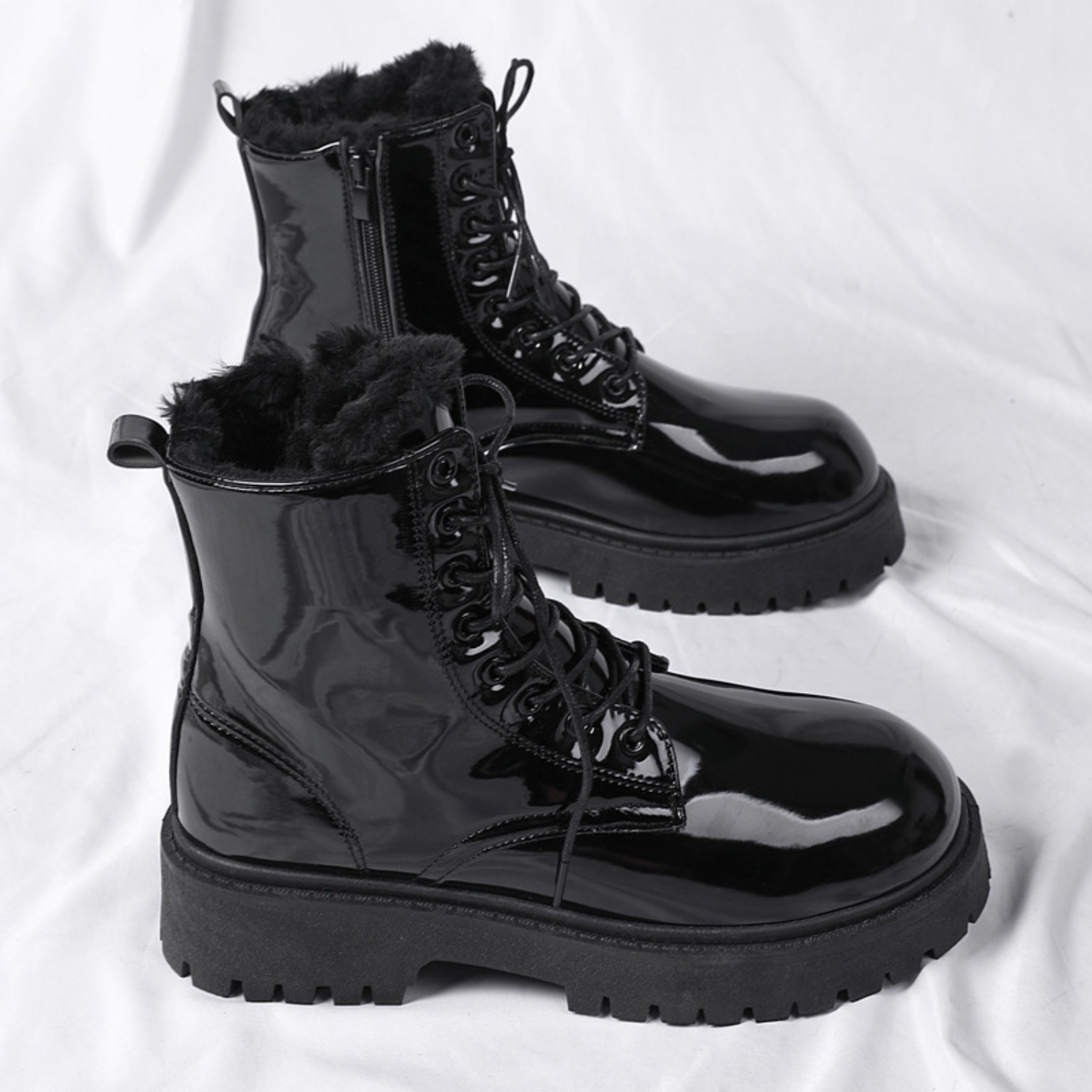 รองเท้าบูทหุ้มข้อบุขนหนานุ่มสำ - Fashion Men'S Boots บทวิจารณ์และราคา