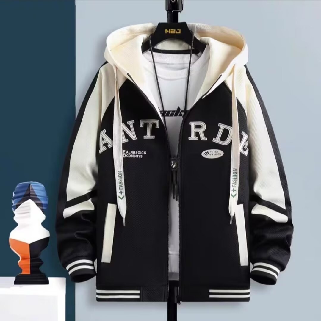 เสื้อแจ็กเก็ตมีฮู้ดผู้ชาย M-6X - Mens Fashion Baseball Jersey บทวิจารณ์และราคา