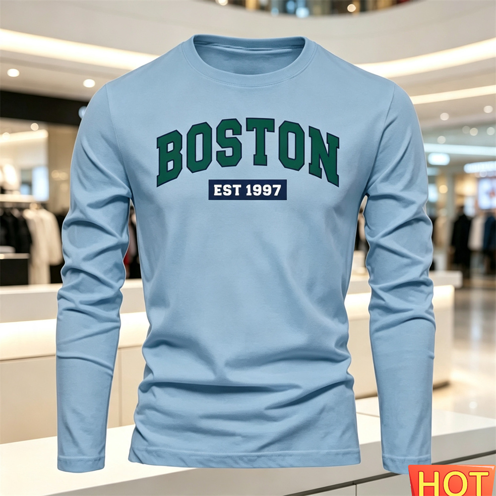 เสื้อยืดแขนยาวผู้ชายลายตัวอักษ - Men'S Spring Fashion บทวิจารณ์และราคา
