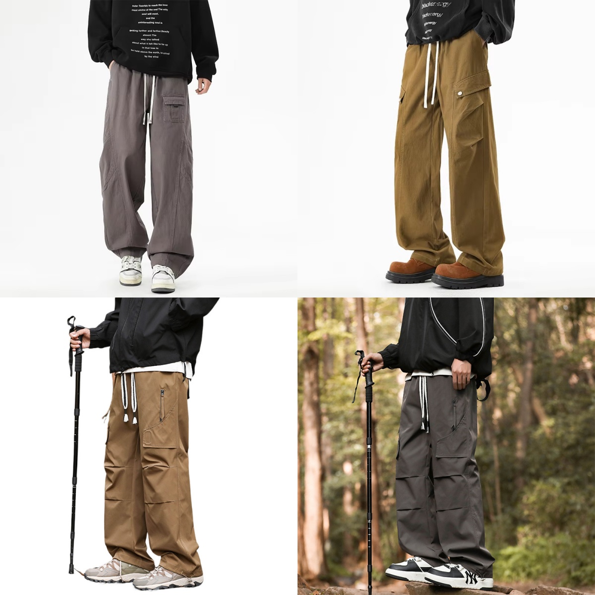 กางเกงคาร์โก้ผู้ชายผ้าฝ้ายใหม่ - Men'S Fashion Khaki Pants บทวิจารณ์และราคา