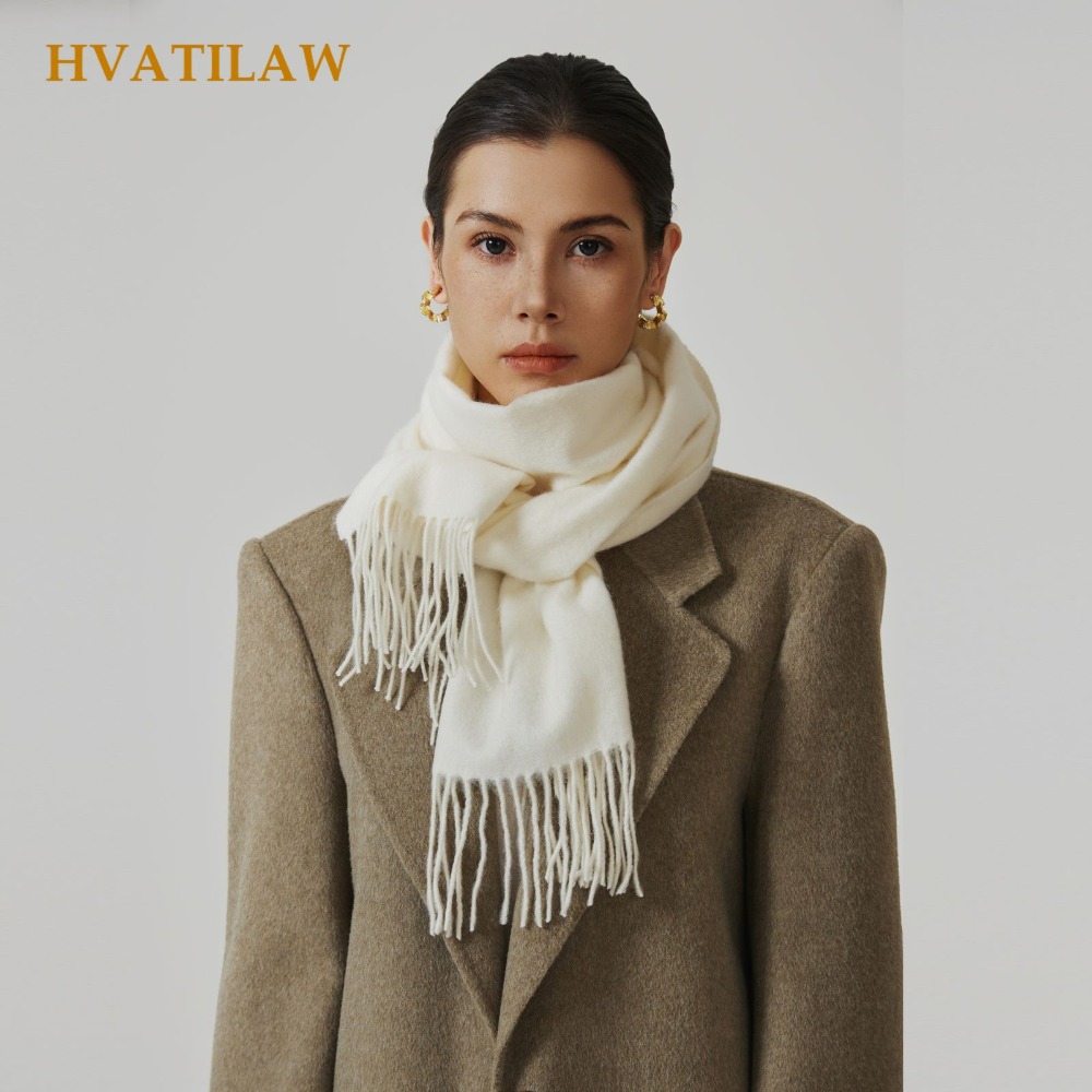 ผ้าพันคอขนสัตว์แท้ 100% สีพื้น - Men Scarf Wool บทวิจารณ์และราคา