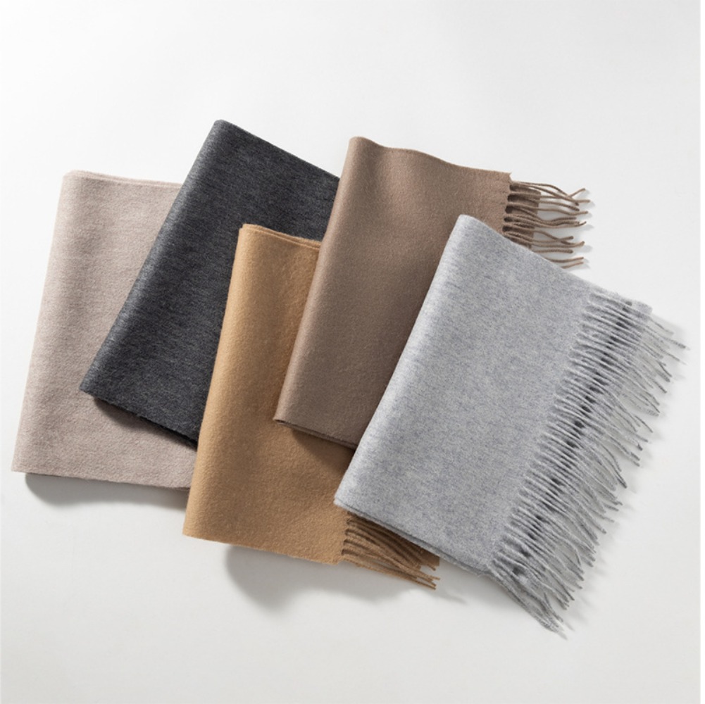 ผ้าพันคอขนสัตว์แท้ 100% สีพื้น - Men Scarf Wool บทวิจารณ์และราคา