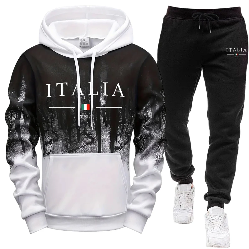 ชุดเสื้อฮู้ดและกางเกงวอร์มแฟชั - Mens Fashion Casual Outfits บทวิจารณ์และราคา