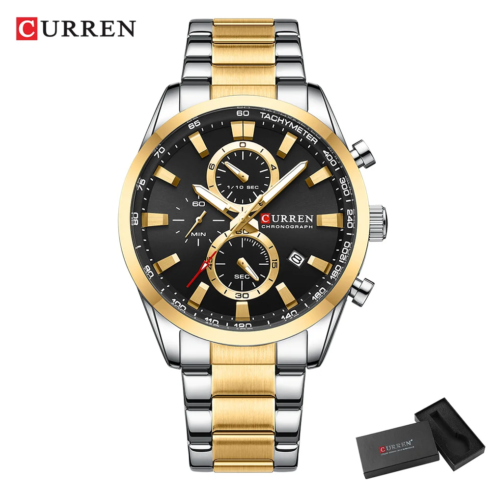 CURREN ลำลองควอตซ์โครโนสปอร์ตน - Mens Fashion Watch บทวิจารณ์และราคา
