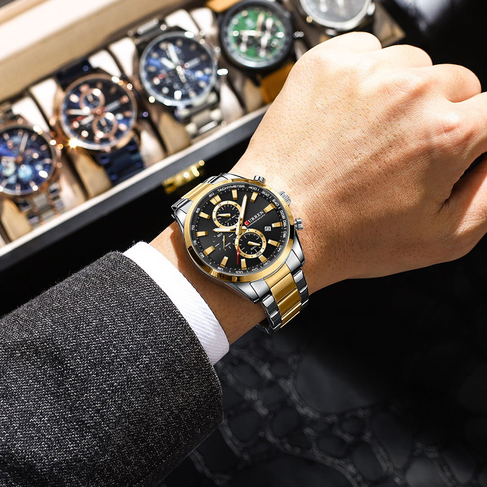 CURREN ลำลองควอตซ์โครโนสปอร์ตน - Mens Fashion Watch บทวิจารณ์และราคา