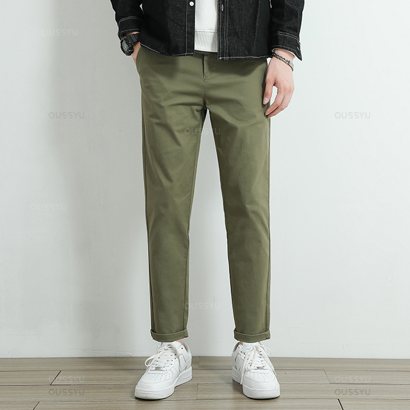 กางเกงชิโน่สีกากีลำลองสำหรับผู - Men'S Fashion Khaki Pants บทวิจารณ์และราคา