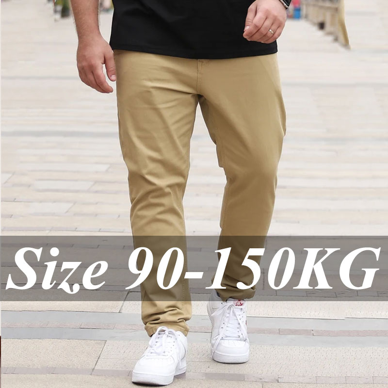 ขนาดบวก 36-50 กางเกงผู้ชายทรงต - Men'S Fashion Khaki Pants บทวิจารณ์และราคา