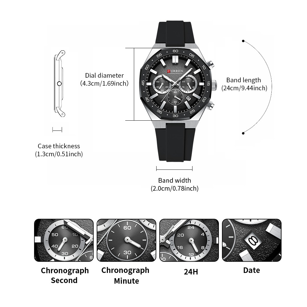นาฬิกาข้อมือแฟชั่นลำลองสำหรับผ - Mens Fashion Watch บทวิจารณ์และราคา