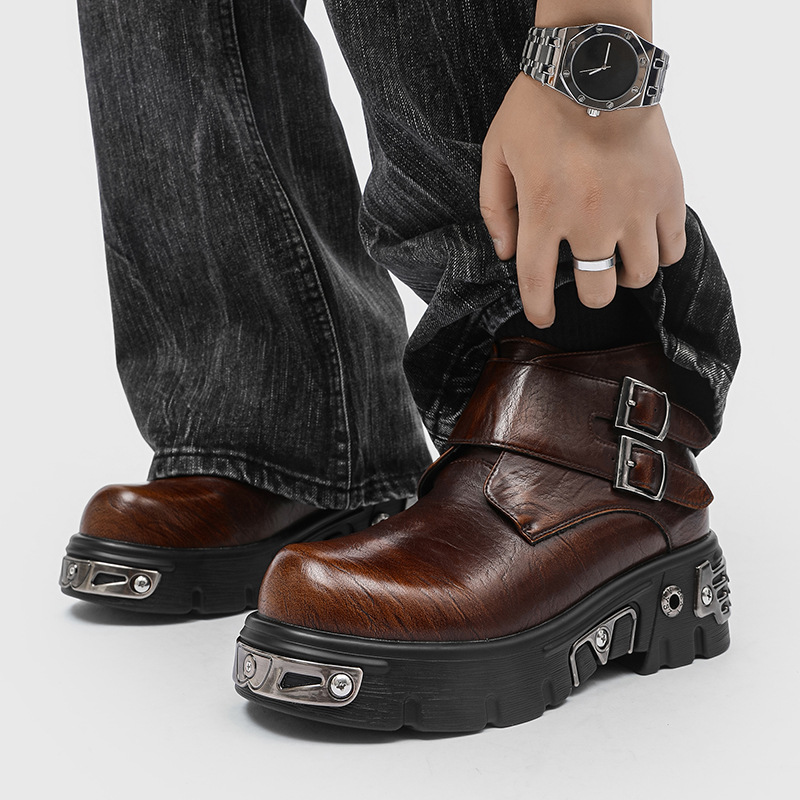 รองเท้าบูทแฟชั่นพังก์กอธทรงสูง - Fashion Men'S Boots บทวิจารณ์และราคา