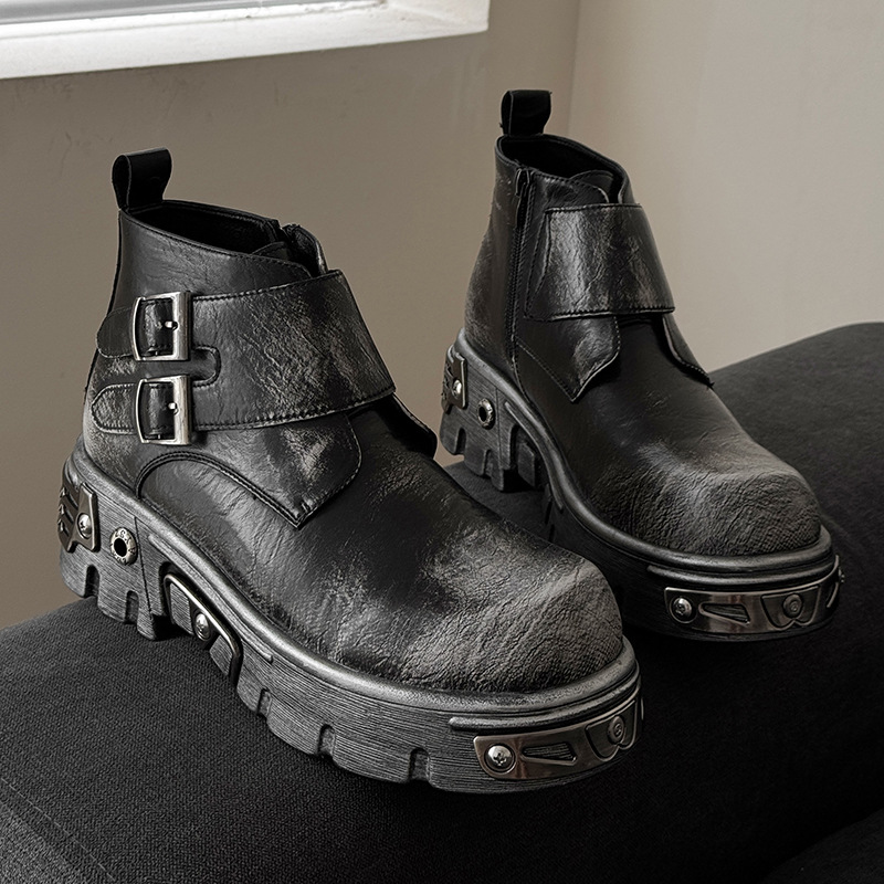 รองเท้าบูทแฟชั่นพังก์กอธทรงสูง - Fashion Men'S Boots บทวิจารณ์และราคา