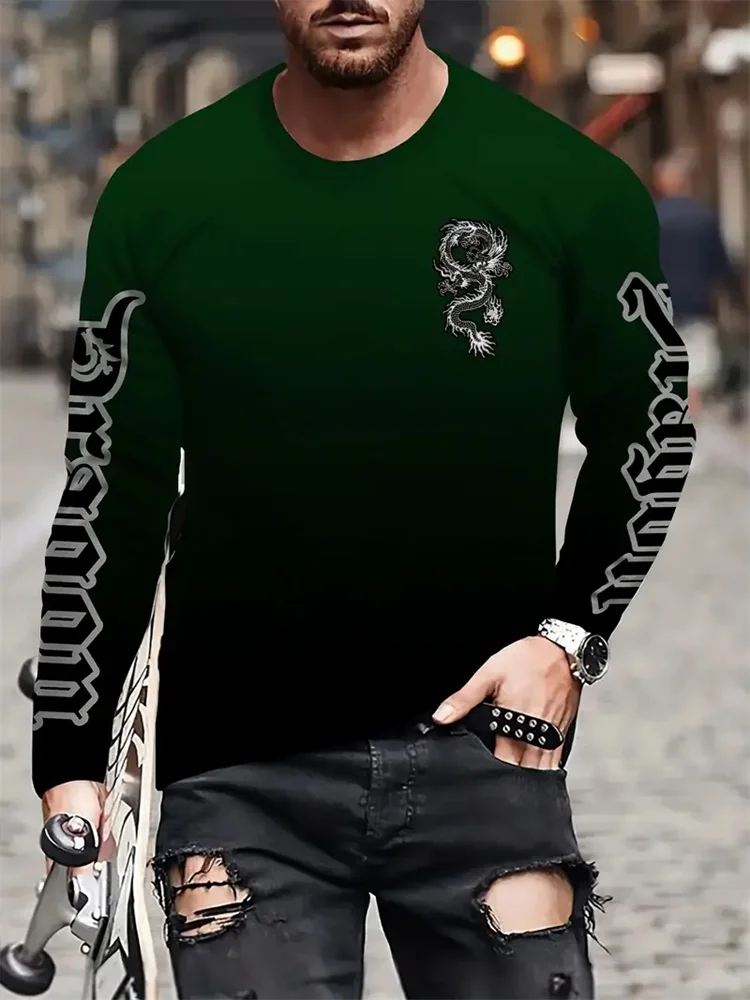 เสื้อยืดแขนยาวผู้ชายลายพิมพ์ L - Men'S Spring Fashion บทวิจารณ์และราคา