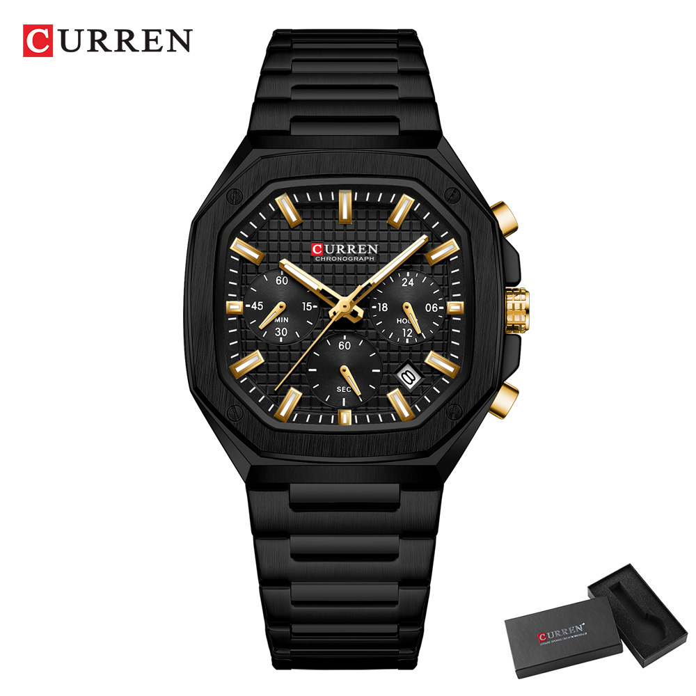 CURREN นาฬิกาโครโนสแควร์สุดหรู - Mens Fashion Watch บทวิจารณ์และราคา
