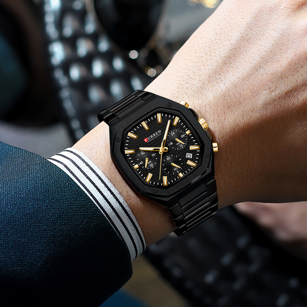 CURREN นาฬิกาโครโนสแควร์สุดหรู - Mens Fashion Watch บทวิจารณ์และราคา