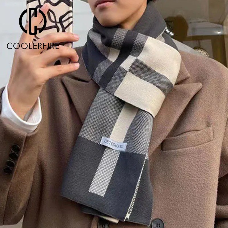 ฤดูหนาวใหม่ผู้ชายผ้าพันคอผ้าพั - Men Scarf Wool บทวิจารณ์และราคา