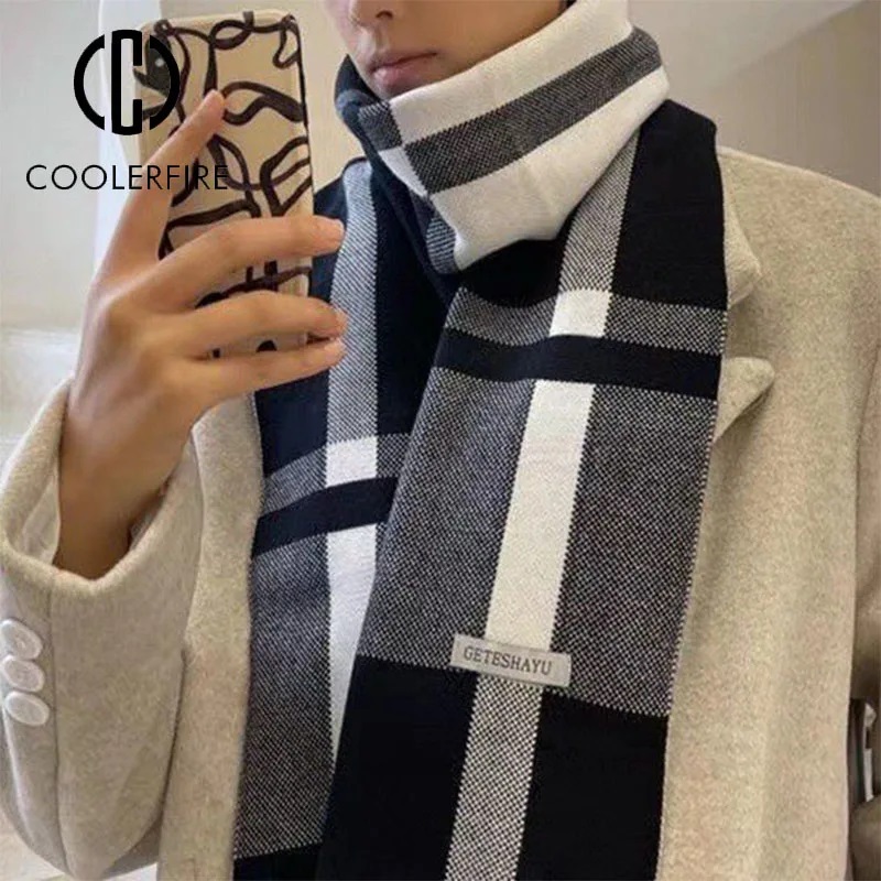 ฤดูหนาวใหม่ผู้ชายผ้าพันคอผ้าพั - Men Scarf Wool บทวิจารณ์และราคา
