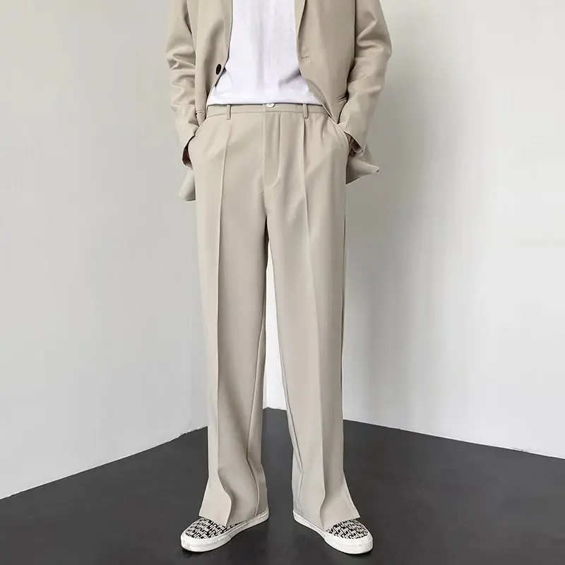 กางเกงสูททรงหลวมสไตล์เกาหลีสำห - Men'S Fashion Khaki Pants บทวิจารณ์และราคา