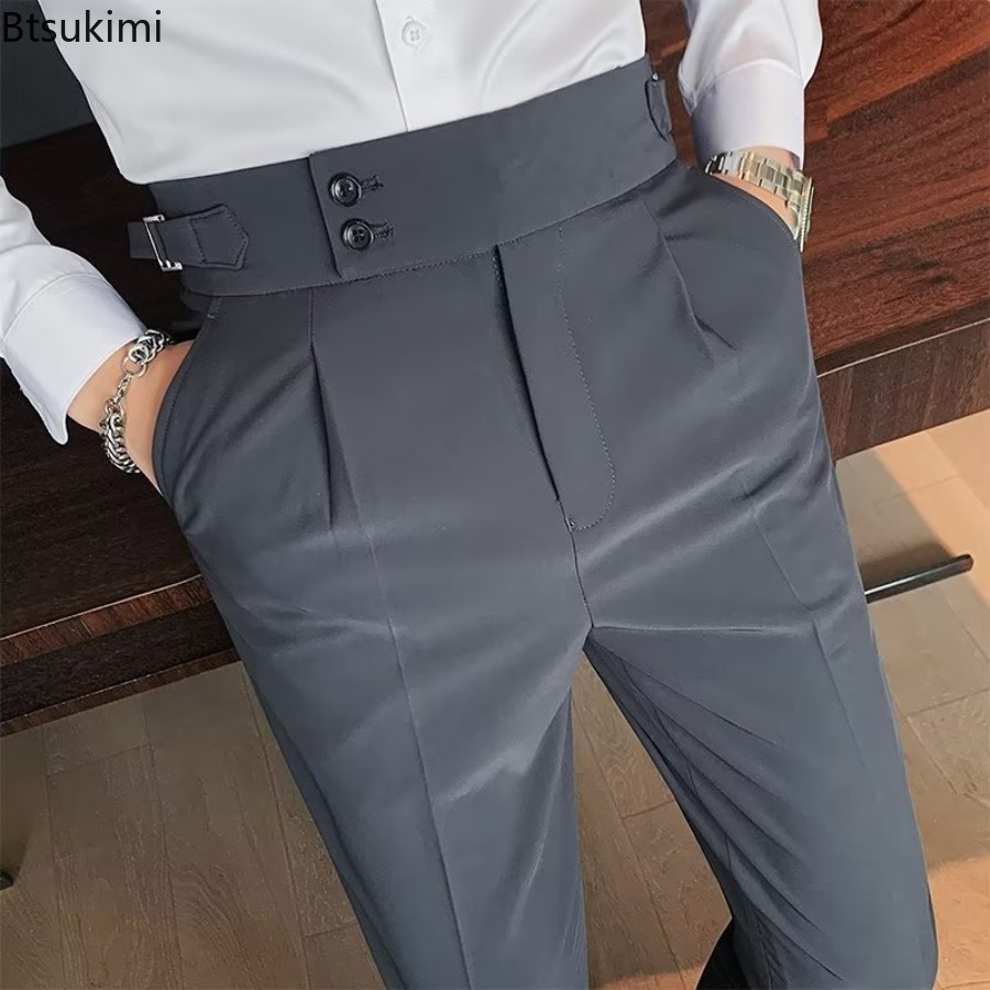 กางเกงสูทสีพื้นสำหรับผู้ชาย รุ - Men'S Fashion Linen Pants บทวิจารณ์และราคา