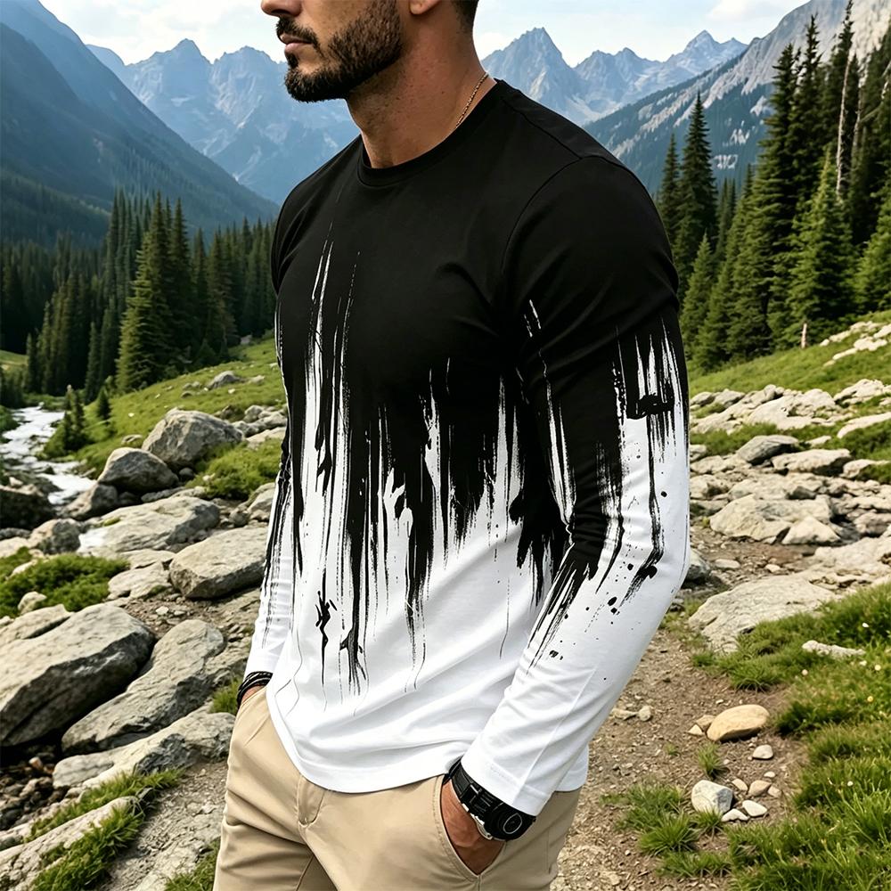 เสื้อยืดแขนยาวผู้ชายลายไล่เฉดส - Men'S Spring Fashion บทวิจารณ์และราคา